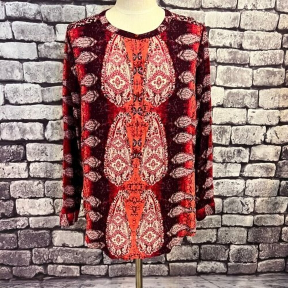 Lucky Brand Multicolored Long Sleeve Blouse Size XL